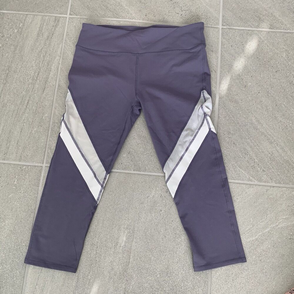 Fabletics Purple Mesh Cropped Leggings Size M